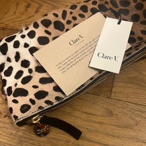 Clare Vivier Foldover Leopard Clutch